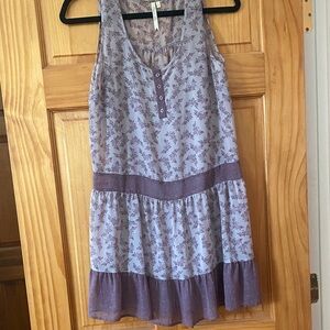 Petticoat Alley (Urban Outfitters) Purple Floral Sleeveless Mini Dress/Tunic